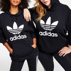 Adidas Trefoil Logo Black & White Woman’s Hoodie Size S